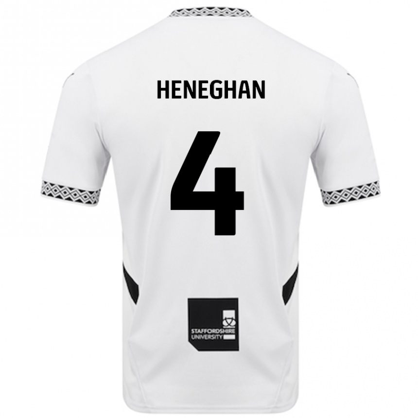 Férfi Labdarúgás Ben Heneghan #4 Fehér Hazai Jersey 2024/25 Mez Póló Ing