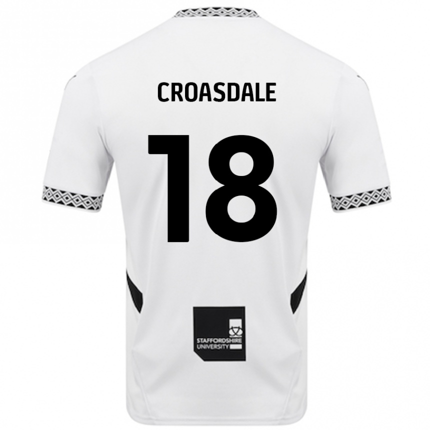 Férfi Labdarúgás Ryan Croasdale #18 Fehér Hazai Jersey 2024/25 Mez Póló Ing