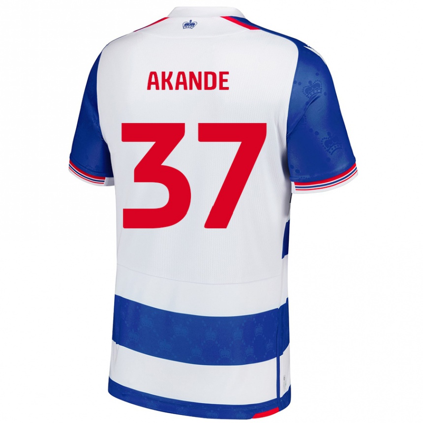 Férfi Labdarúgás Adrian Akande #37 Kék Fehér Hazai Jersey 2024/25 Mez Póló Ing