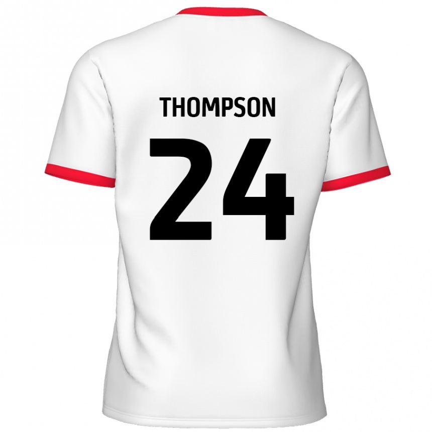 Férfi Labdarúgás Ben Thompson #24 Fehér Piros Hazai Jersey 2024/25 Mez Póló Ing