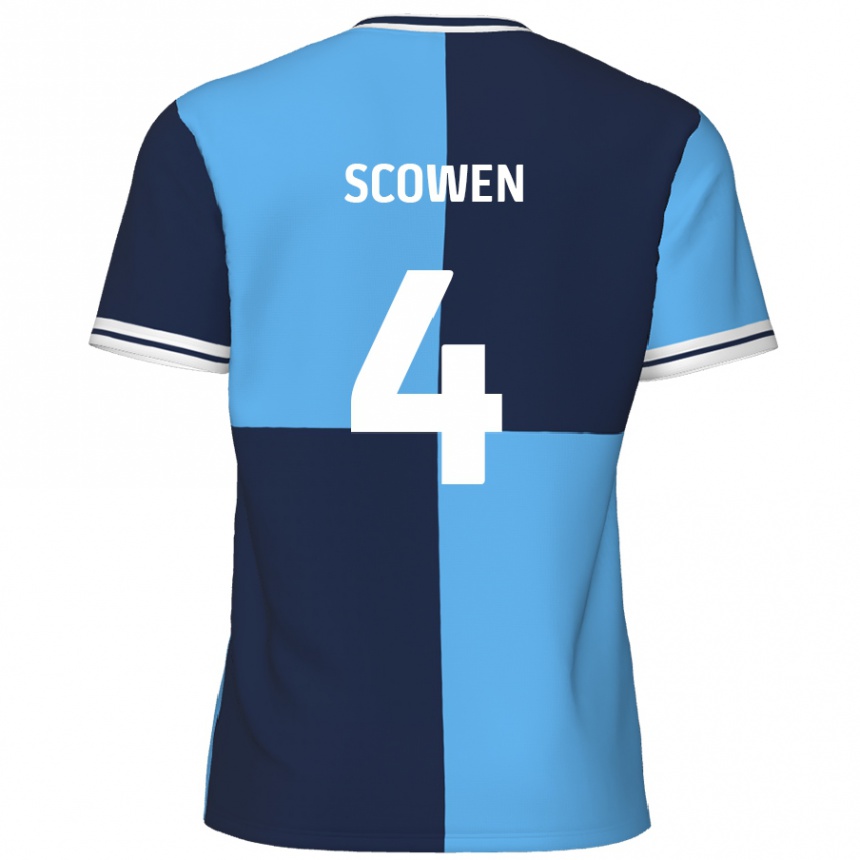 Férfi Labdarúgás Josh Scowen #4 Égszínkék Sötétkék Hazai Jersey 2024/25 Mez Póló Ing