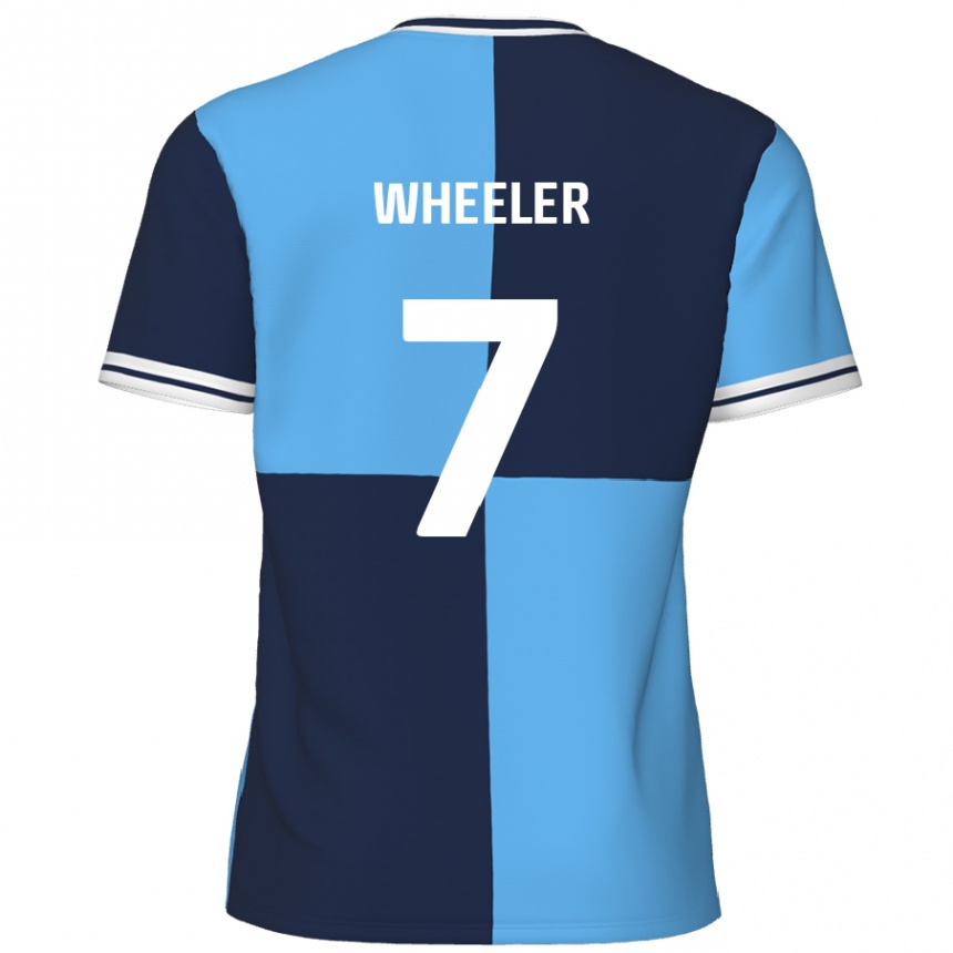 Férfi Labdarúgás David Wheeler #7 Égszínkék Sötétkék Hazai Jersey 2024/25 Mez Póló Ing