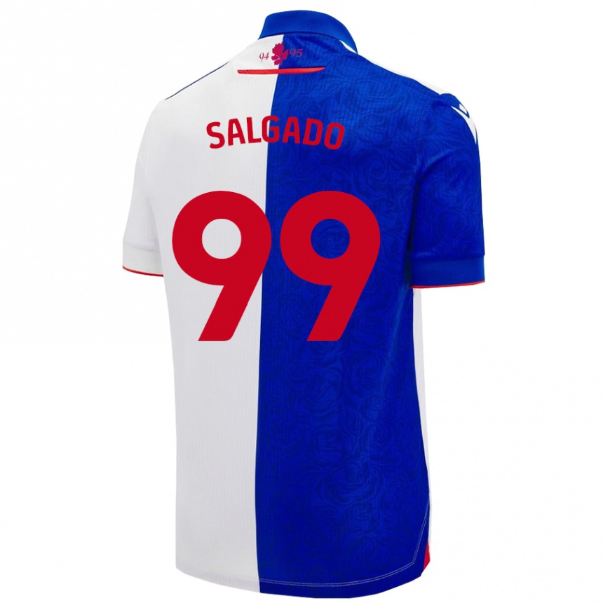 Férfi Labdarúgás Shanell Salgado #99 Égszínkék Fehér Hazai Jersey 2024/25 Mez Póló Ing