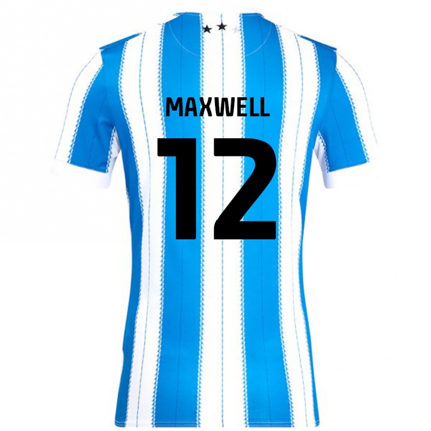 Férfi Labdarúgás Chris Maxwell #12 Kék Fehér Hazai Jersey 2024/25 Mez Póló Ing