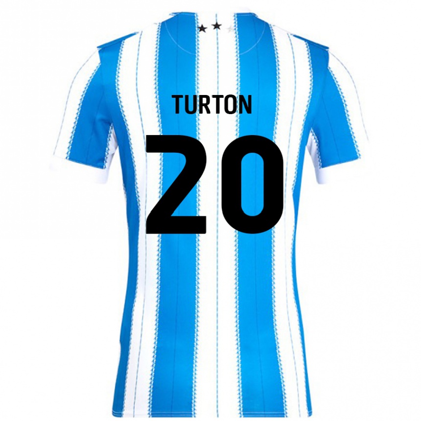 Férfi Labdarúgás Ollie Turton #20 Kék Fehér Hazai Jersey 2024/25 Mez Póló Ing