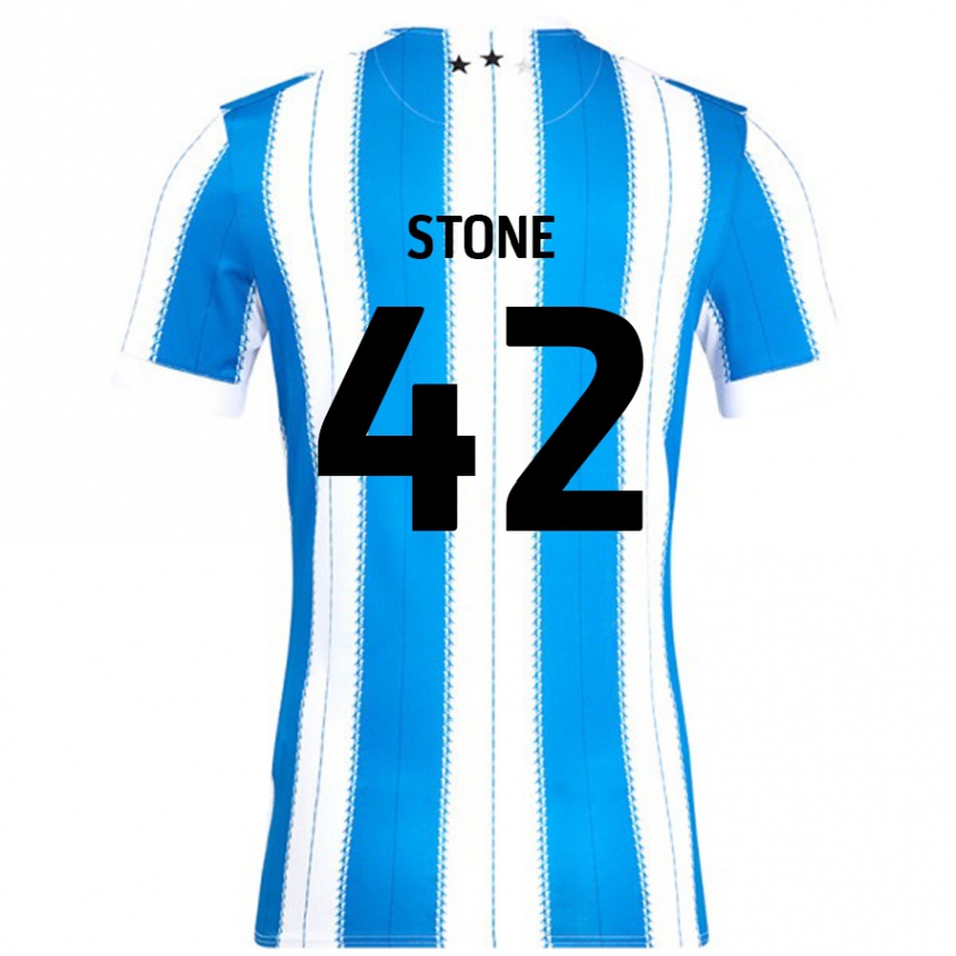 Férfi Labdarúgás Michael Stone #42 Kék Fehér Hazai Jersey 2024/25 Mez Póló Ing