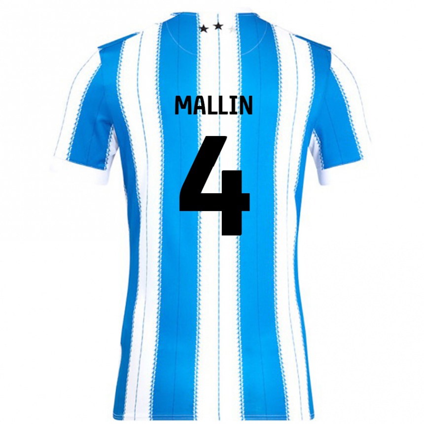 Férfi Labdarúgás Kate Mallin #4 Kék Fehér Hazai Jersey 2024/25 Mez Póló Ing