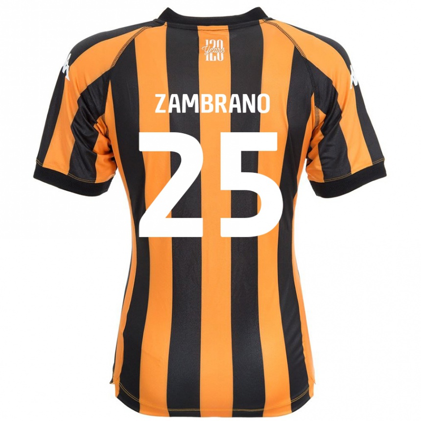 Férfi Labdarúgás Óscar Zambrano #25 Fekete Borostyán Hazai Jersey 2024/25 Mez Póló Ing