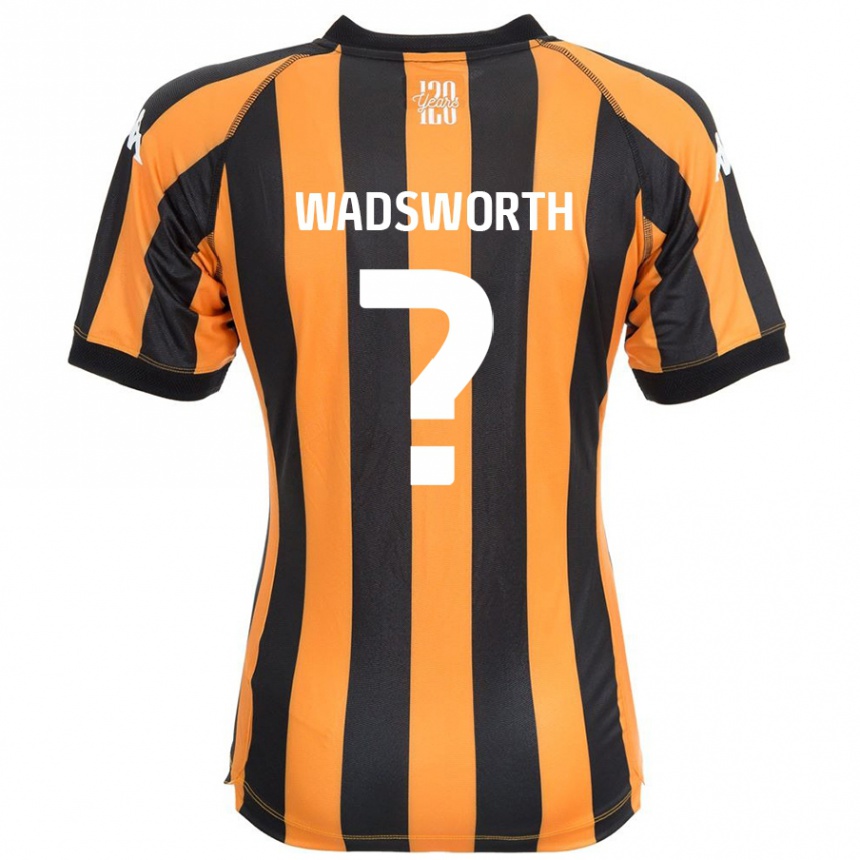 Férfi Labdarúgás Noah Wadsworth #0 Fekete Borostyán Hazai Jersey 2024/25 Mez Póló Ing