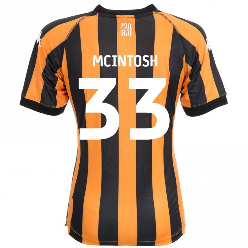 Férfi Labdarúgás Lucy Mcintosh #33 Fekete Borostyán Hazai Jersey 2024/25 Mez Póló Ing