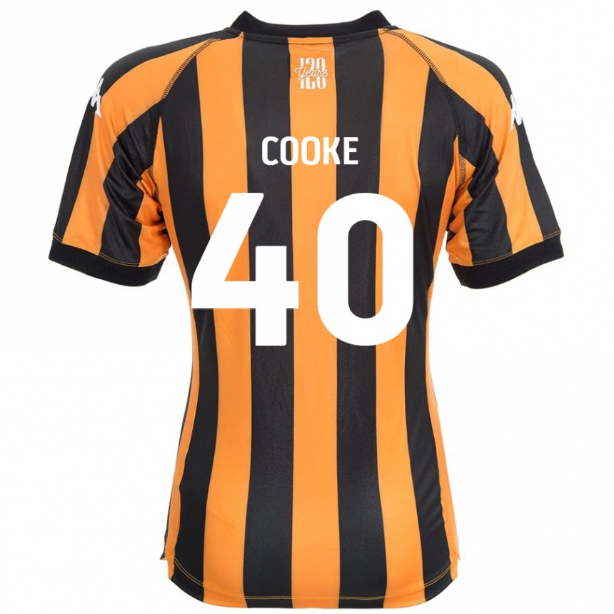 Férfi Labdarúgás Megan Cooke #40 Fekete Borostyán Hazai Jersey 2024/25 Mez Póló Ing