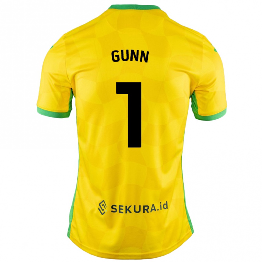 Férfi Labdarúgás Angus Gunn #1 Sárga Zöld Hazai Jersey 2024/25 Mez Póló Ing