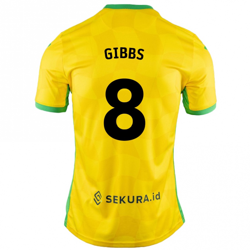 Férfi Labdarúgás Liam Gibbs #8 Sárga Zöld Hazai Jersey 2024/25 Mez Póló Ing