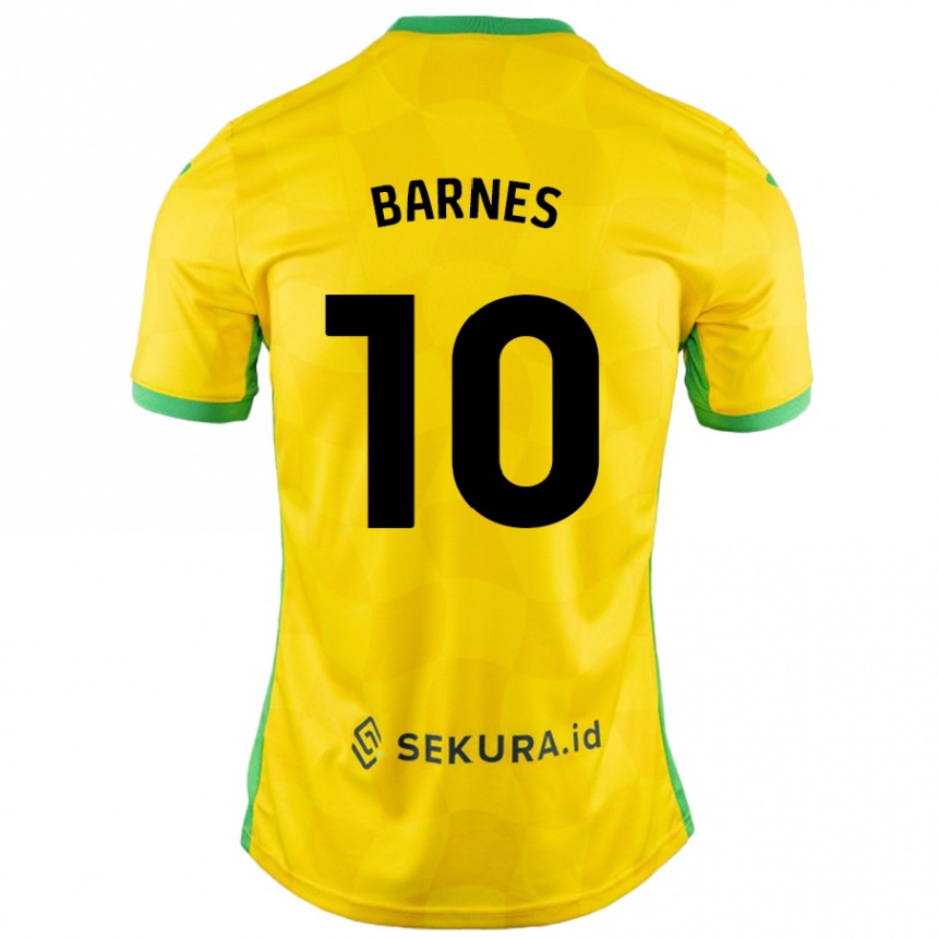 Férfi Labdarúgás Ashley Barnes #10 Sárga Zöld Hazai Jersey 2024/25 Mez Póló Ing