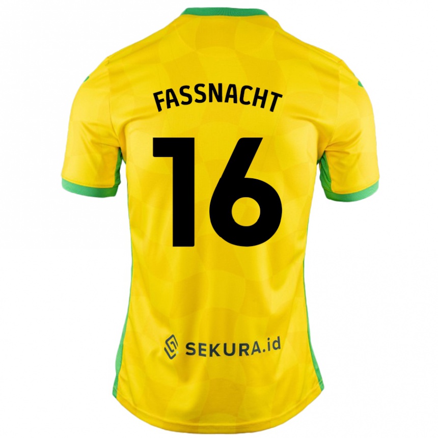 Férfi Labdarúgás Christian Fassnacht #16 Sárga Zöld Hazai Jersey 2024/25 Mez Póló Ing