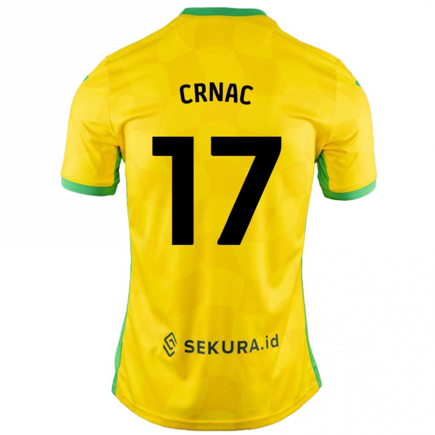 Férfi Labdarúgás Ante Crnac #17 Sárga Zöld Hazai Jersey 2024/25 Mez Póló Ing