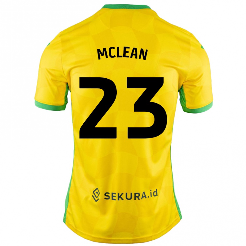 Férfi Labdarúgás Kenny Mclean #23 Sárga Zöld Hazai Jersey 2024/25 Mez Póló Ing