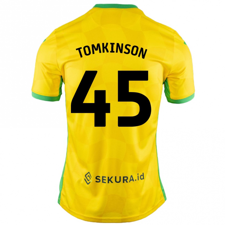 Férfi Labdarúgás Jonathan Tomkinson #45 Sárga Zöld Hazai Jersey 2024/25 Mez Póló Ing