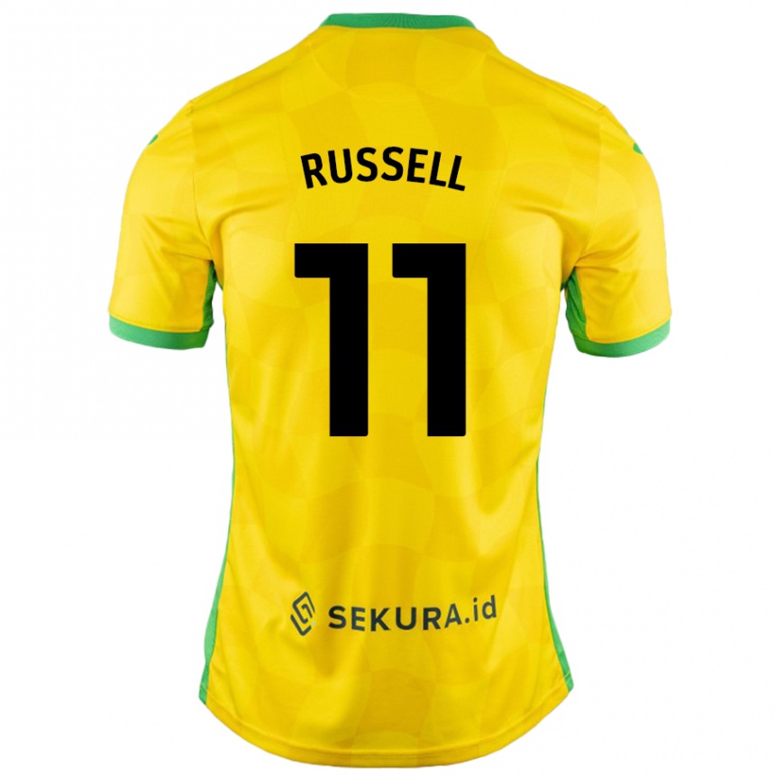 Férfi Labdarúgás Rebecca Russell #11 Sárga Zöld Hazai Jersey 2024/25 Mez Póló Ing