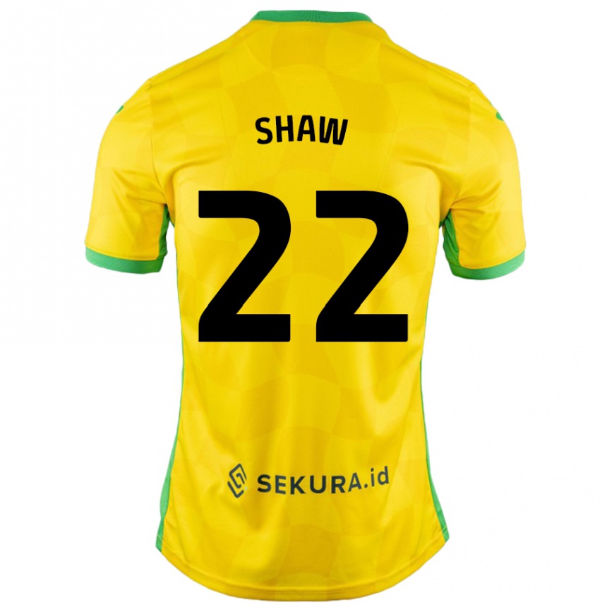 Férfi Labdarúgás Shannon Shaw #22 Sárga Zöld Hazai Jersey 2024/25 Mez Póló Ing