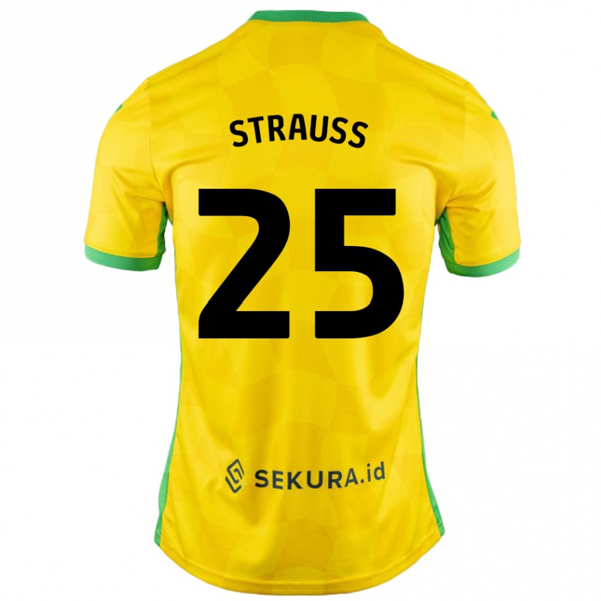 Férfi Labdarúgás Hope Strauss #25 Sárga Zöld Hazai Jersey 2024/25 Mez Póló Ing