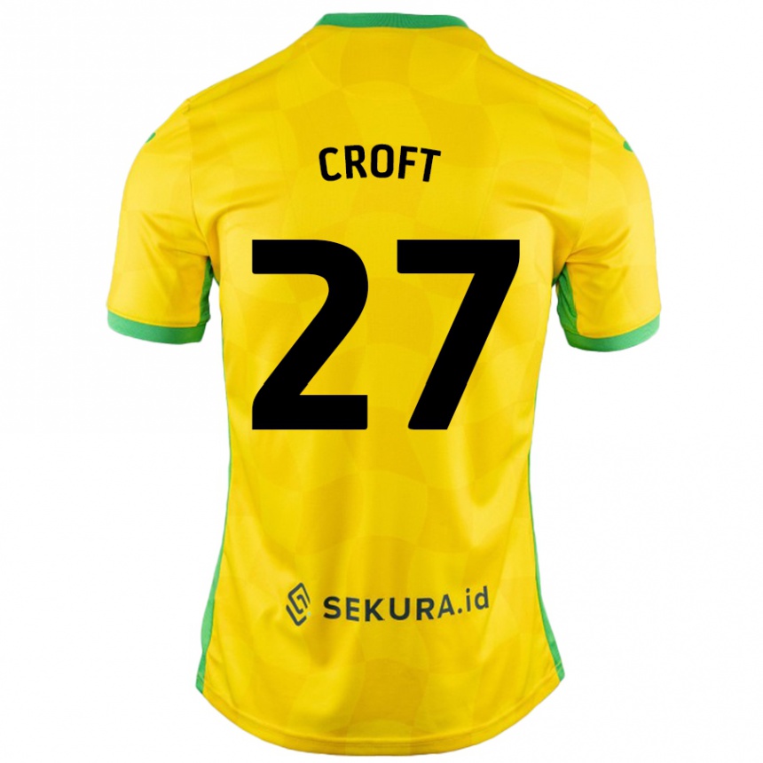 Férfi Labdarúgás Mary Croft #27 Sárga Zöld Hazai Jersey 2024/25 Mez Póló Ing