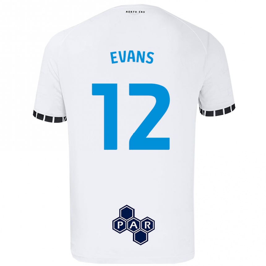 Férfi Labdarúgás Ched Evans #12 Fehér Hazai Jersey 2024/25 Mez Póló Ing