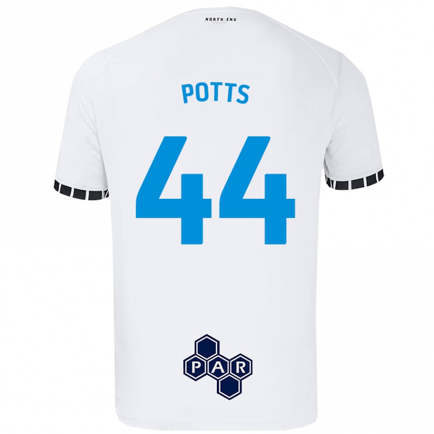 Férfi Labdarúgás Brad Potts #44 Fehér Hazai Jersey 2024/25 Mez Póló Ing