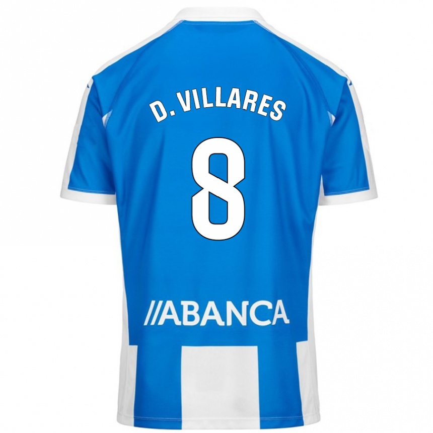 Férfi Labdarúgás Diego Villares #8 Kék Fehér Hazai Jersey 2024/25 Mez Póló Ing