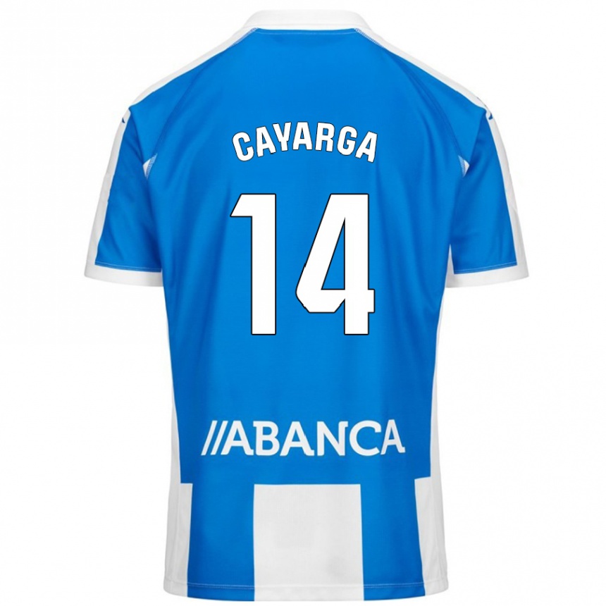 Férfi Labdarúgás Berto Cayarga #14 Kék Fehér Hazai Jersey 2024/25 Mez Póló Ing