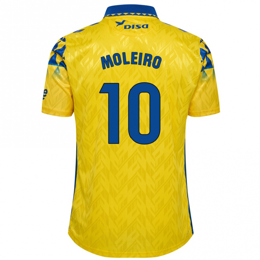 Férfi Labdarúgás Alberto Moleiro #10 Sárga Kék Hazai Jersey 2024/25 Mez Póló Ing