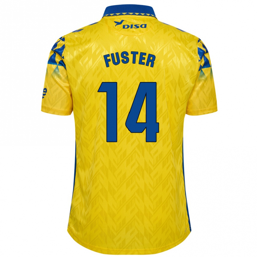 Férfi Labdarúgás Manu Fuster #14 Sárga Kék Hazai Jersey 2024/25 Mez Póló Ing