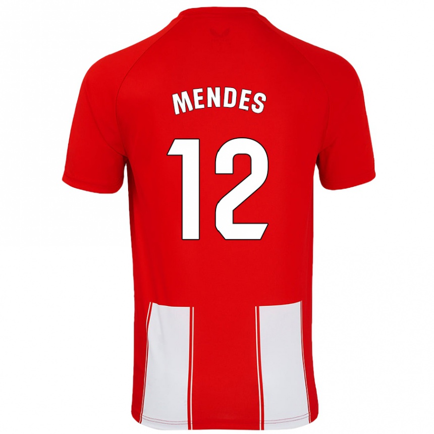 Férfi Labdarúgás Alex Mendes #12 Piros Fehér Hazai Jersey 2024/25 Mez Póló Ing