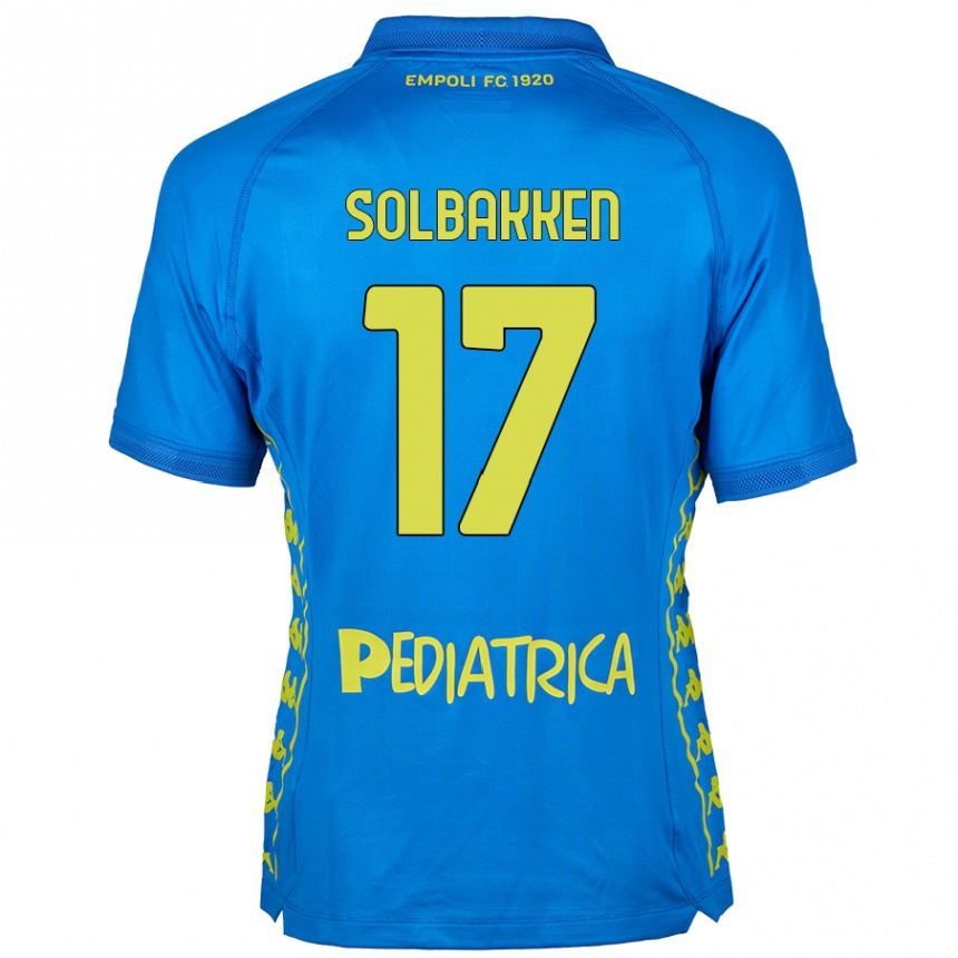 Férfi Labdarúgás Ola Solbakken #17 Kék Hazai Jersey 2024/25 Mez Póló Ing