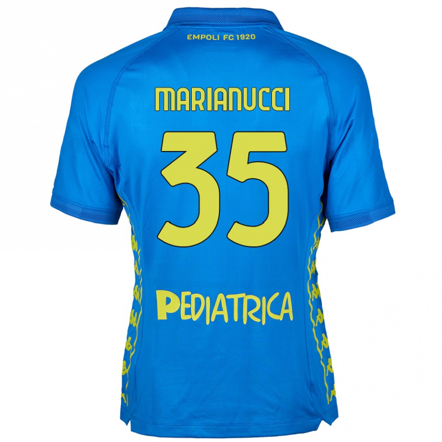 Férfi Labdarúgás Luca Marianucci #35 Kék Hazai Jersey 2024/25 Mez Póló Ing