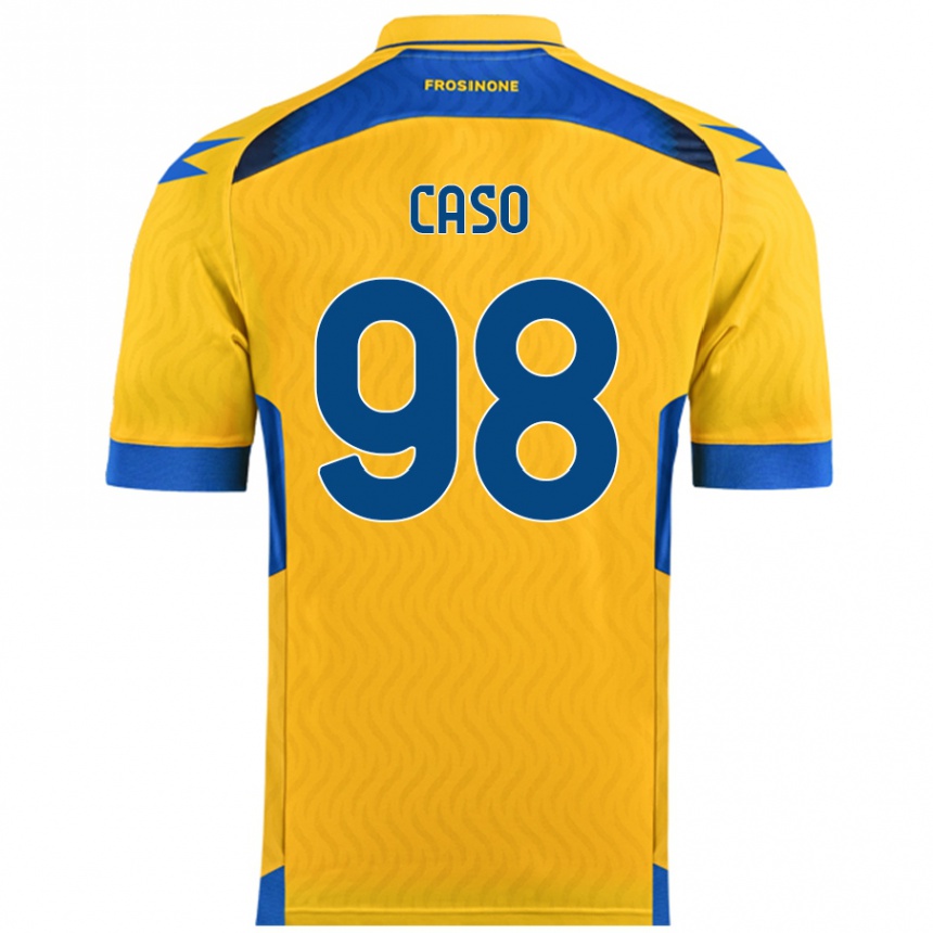 Férfi Labdarúgás Giuseppe Caso #98 Sárga Hazai Jersey 2024/25 Mez Póló Ing