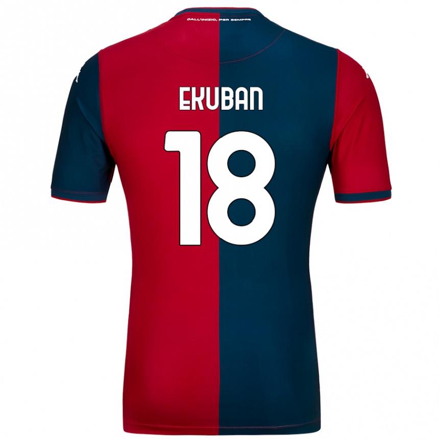 Férfi Labdarúgás Caleb Ekuban #18 Piros Sötétkék Hazai Jersey 2024/25 Mez Póló Ing