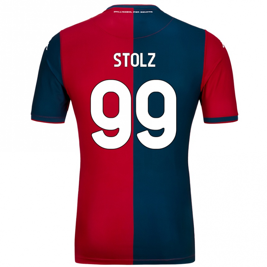 Férfi Labdarúgás Franz Stolz #99 Piros Sötétkék Hazai Jersey 2024/25 Mez Póló Ing