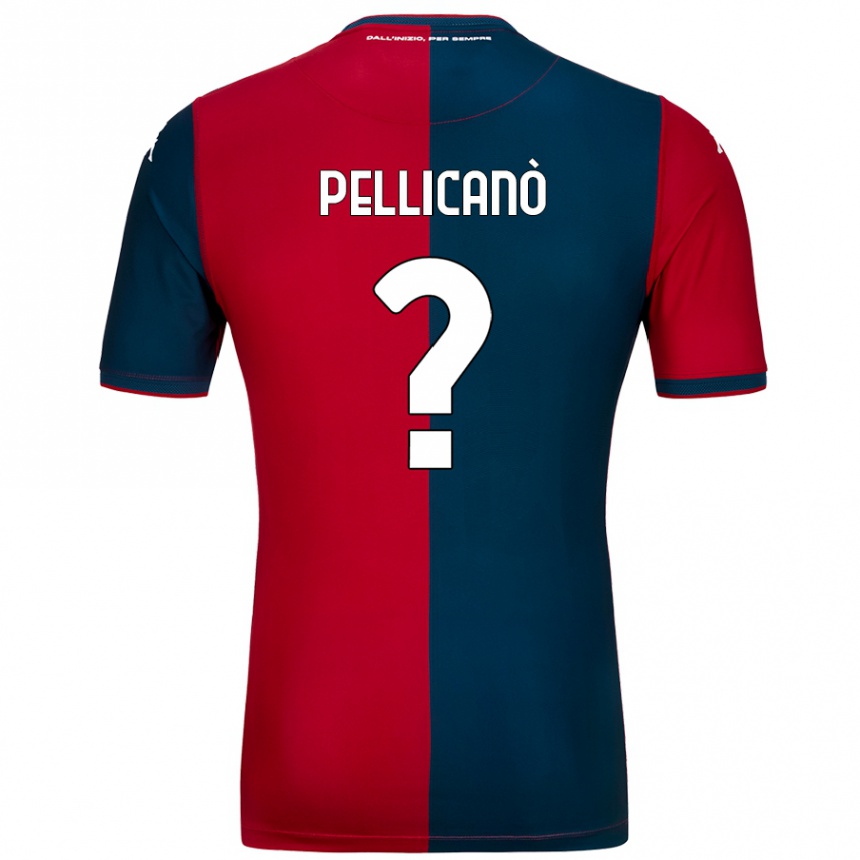 Férfi Labdarúgás Antonino Pellicanò #0 Piros Sötétkék Hazai Jersey 2024/25 Mez Póló Ing