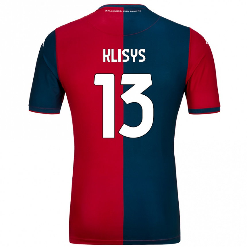 Férfi Labdarúgás Lukas Klisys #13 Piros Sötétkék Hazai Jersey 2024/25 Mez Póló Ing