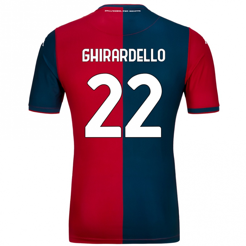 Férfi Labdarúgás Tommaso Ghirardello #22 Piros Sötétkék Hazai Jersey 2024/25 Mez Póló Ing