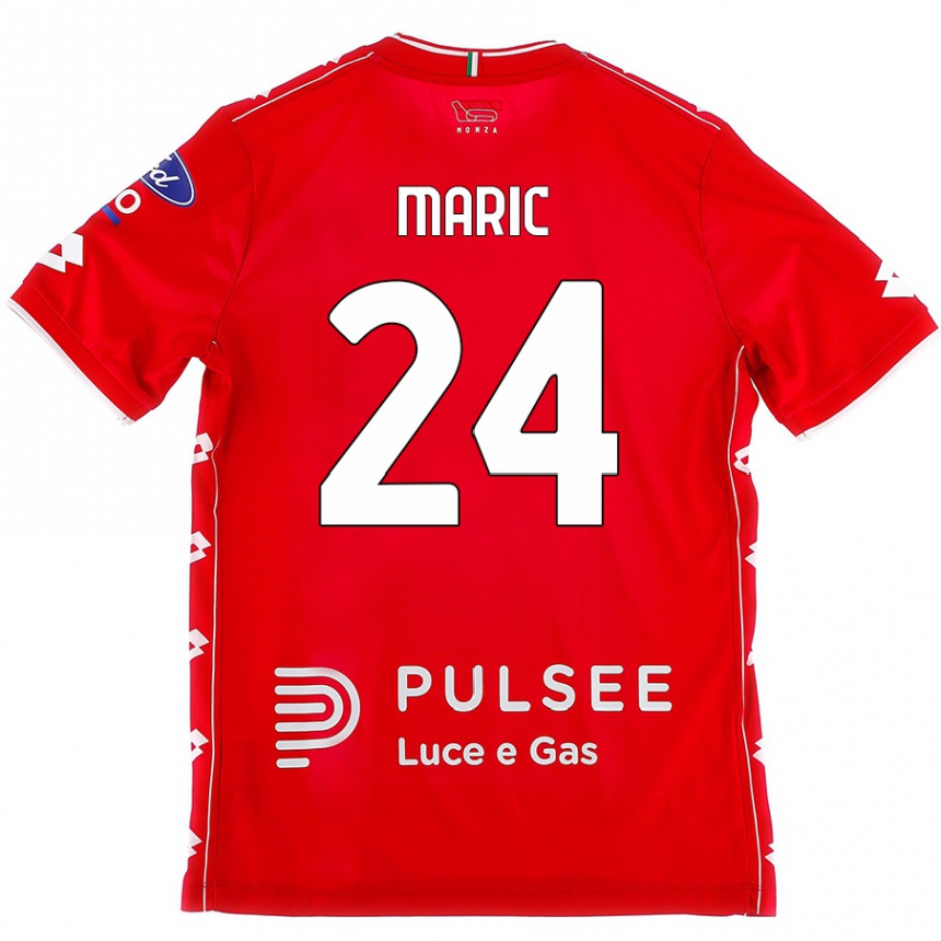 Férfi Labdarúgás Mirko Maric #24 Piros Fehér Hazai Jersey 2024/25 Mez Póló Ing