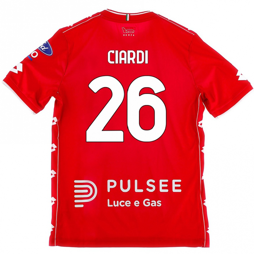 Férfi Labdarúgás Tommaso Ciardi #26 Piros Fehér Hazai Jersey 2024/25 Mez Póló Ing