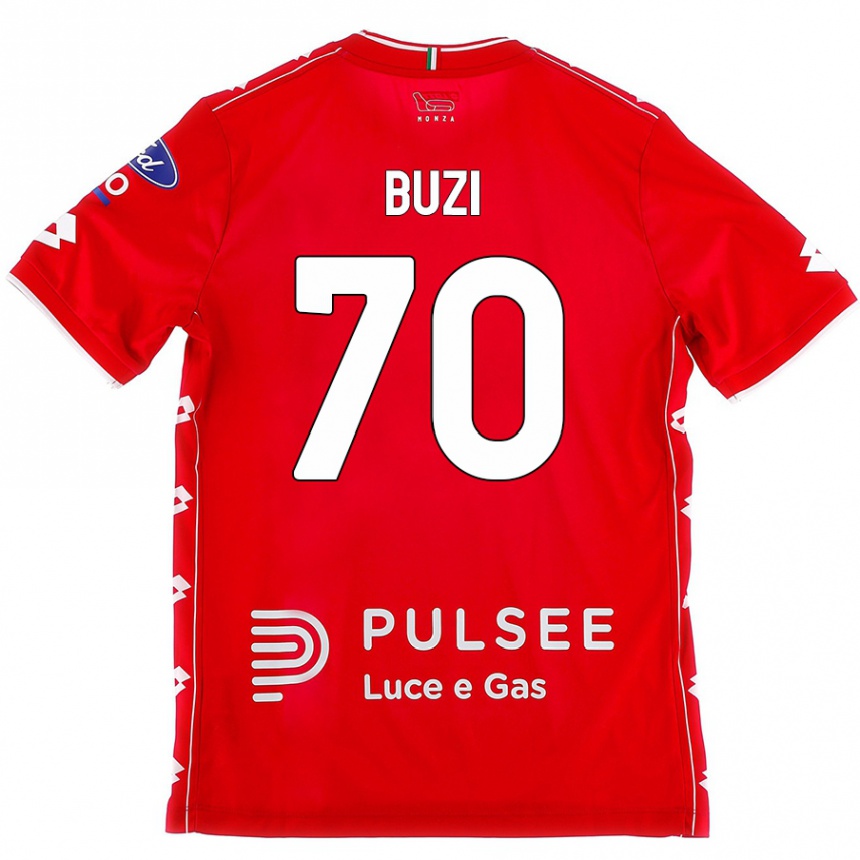 Férfi Labdarúgás Luis Buzi #70 Piros Fehér Hazai Jersey 2024/25 Mez Póló Ing