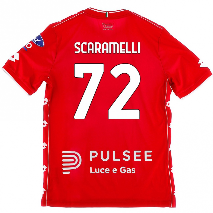 Férfi Labdarúgás Endris Scaramelli #72 Piros Fehér Hazai Jersey 2024/25 Mez Póló Ing