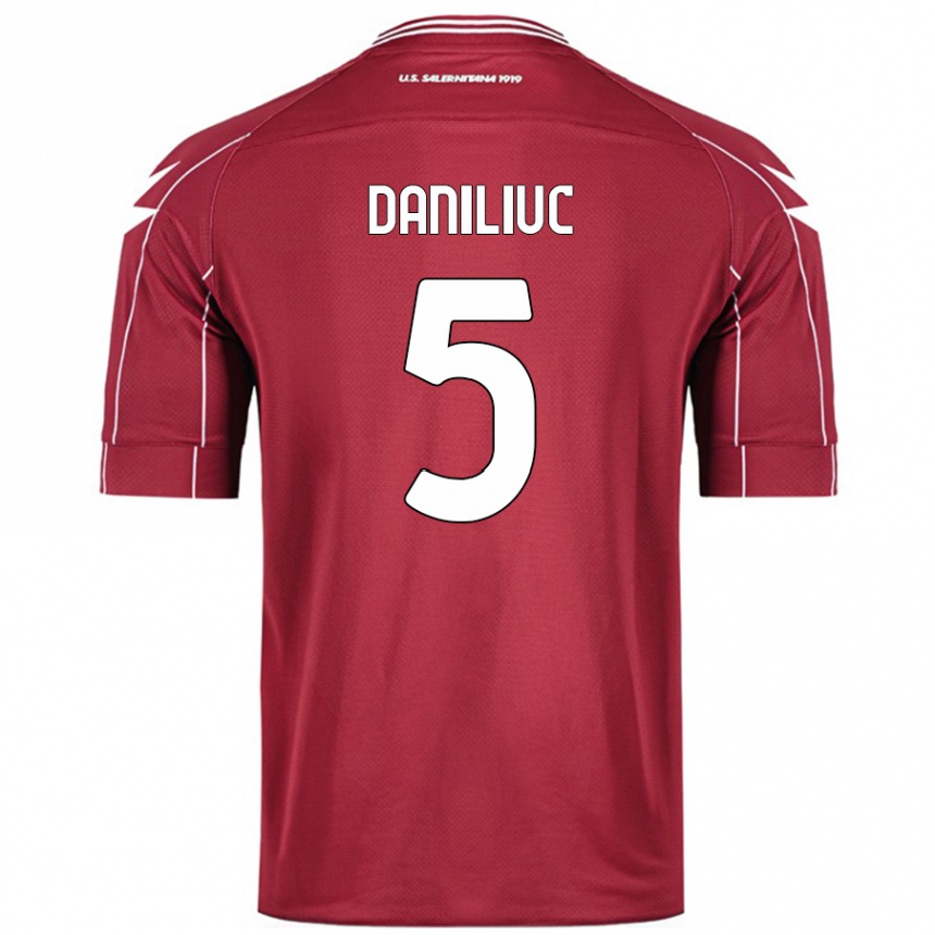 Férfi Labdarúgás Flavius Daniliuc #5 Burgundia Hazai Jersey 2024/25 Mez Póló Ing