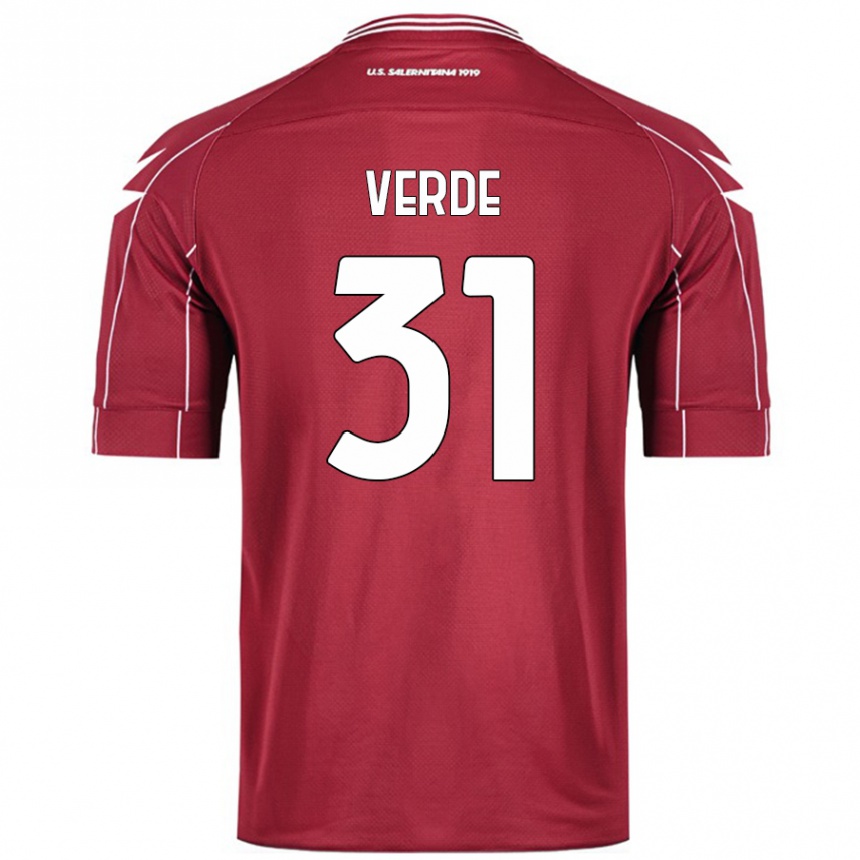 Férfi Labdarúgás Daniele Verde #31 Burgundia Hazai Jersey 2024/25 Mez Póló Ing