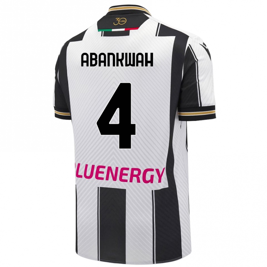 Férfi Labdarúgás James Abankwah #4 Fehér Fekete Hazai Jersey 2024/25 Mez Póló Ing