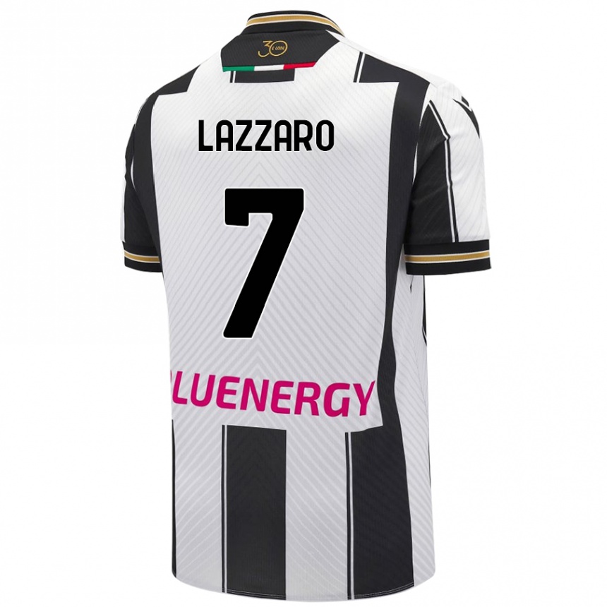 Férfi Labdarúgás Davide Lazzaro #7 Fehér Fekete Hazai Jersey 2024/25 Mez Póló Ing