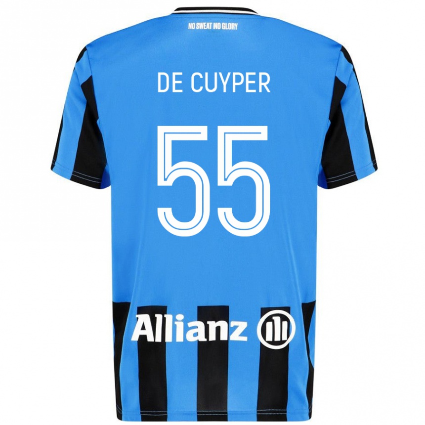 Férfi Labdarúgás Maxim De Cuyper #55 Égszínkék Fekete Hazai Jersey 2024/25 Mez Póló Ing